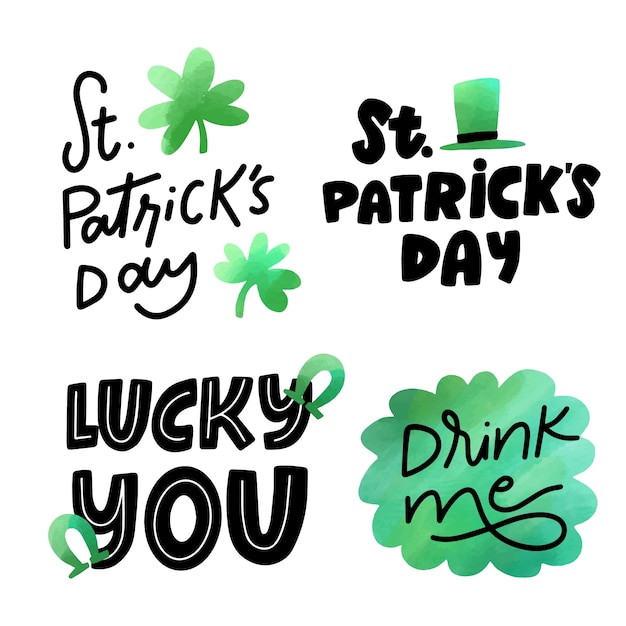 Free Vector watercolor st. patricks event theme for label collection