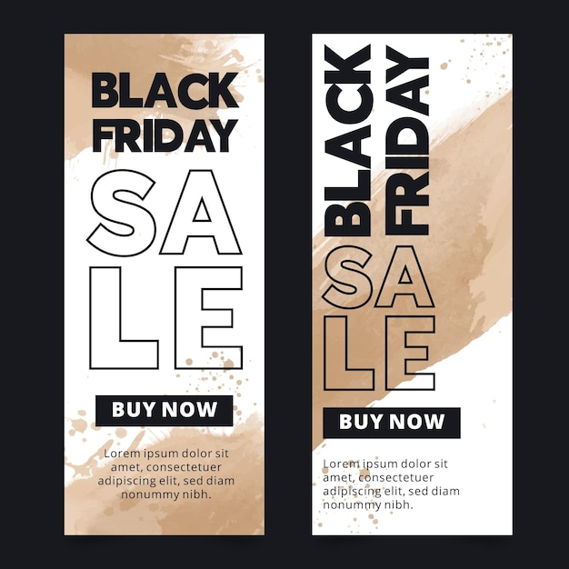 Free Vector watercolor stain black friday banners