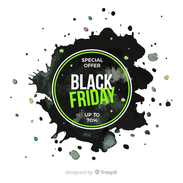 Free Vector watercolor stain black friday