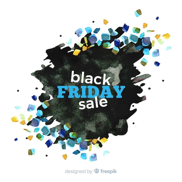 Free Vector watercolor stain black friday