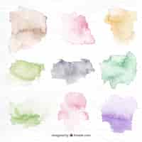 Free vector watercolor stains collection