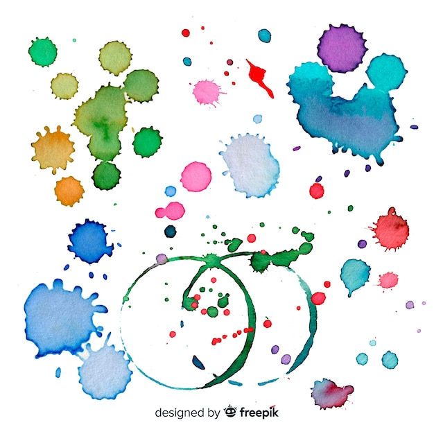 Free vector watercolor stains collection