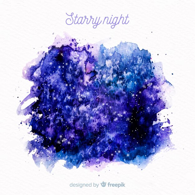 Watercolor starry night background