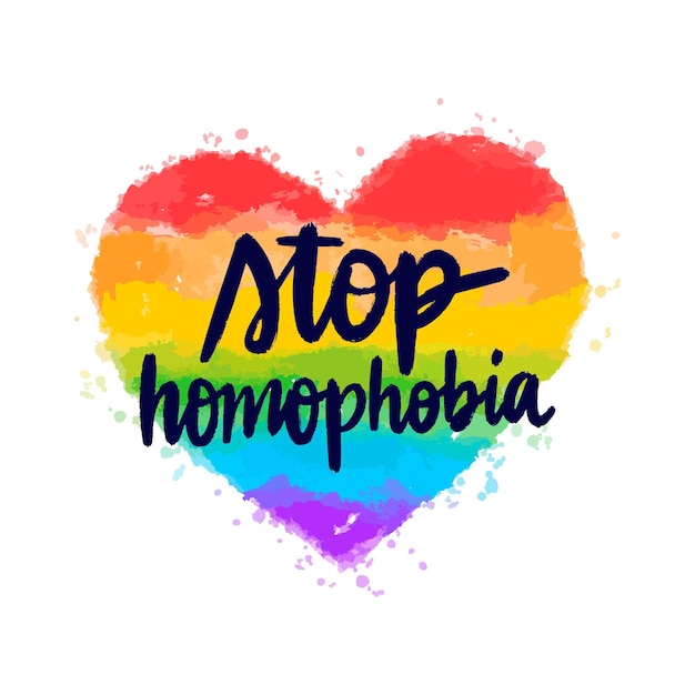 Free Vector watercolor stop homophobia