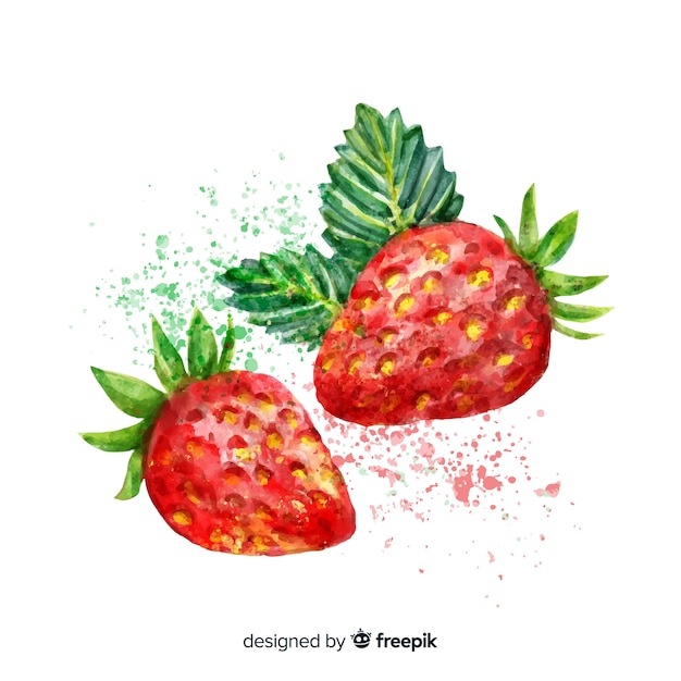 Free vector watercolor strawberry background