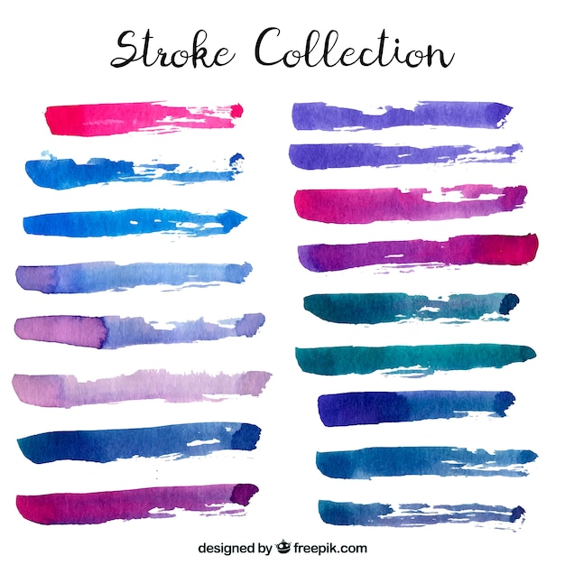 Watercolor strokes collection