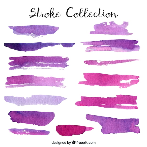 Watercolor strokes collection