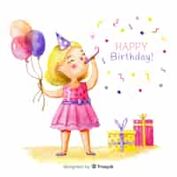 Free vector watercolor style happy birthday background