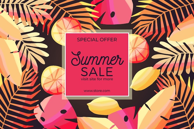 Watercolor style hello summer sale