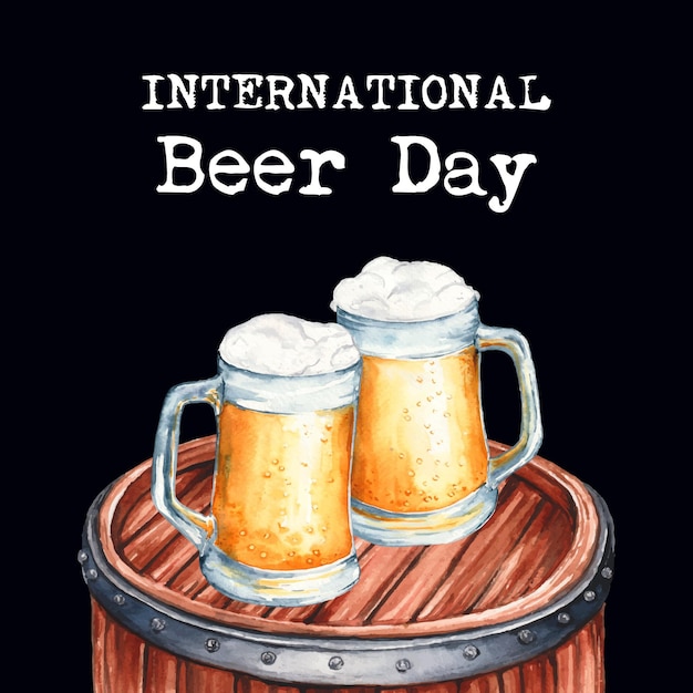 Free Vector watercolor style international beer day