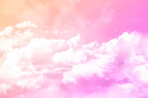 Free Vector watercolor sugar cotton clouds background