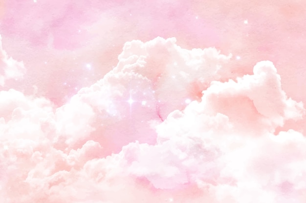 Free vector watercolor sugar cotton clouds background