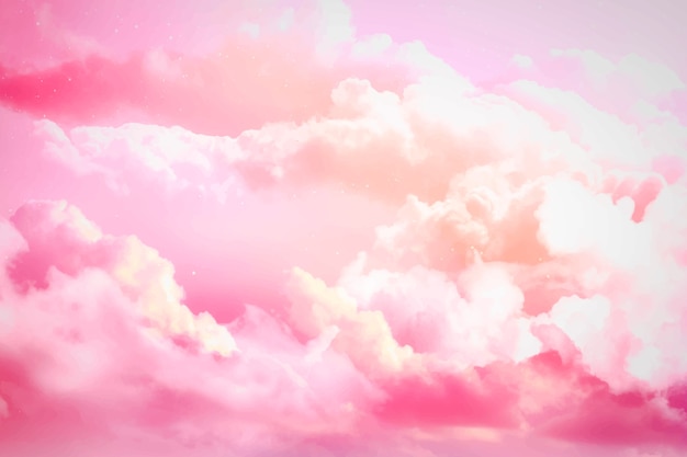 Watercolor sugar cotton clouds background