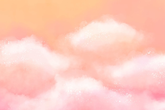 Free vector watercolor sugar cotton clouds background