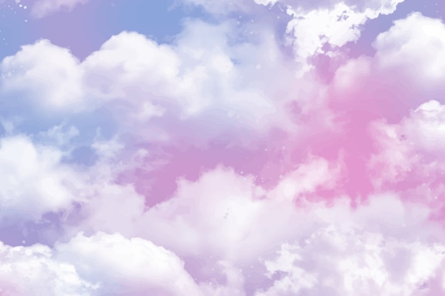 Free Vector watercolor sugar cotton clouds background