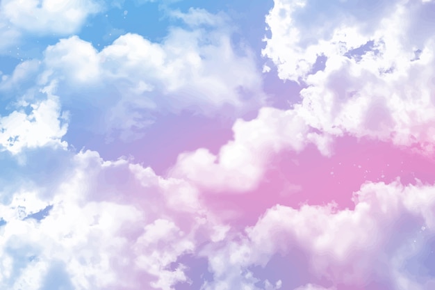 Free Vector watercolor sugar cotton clouds background