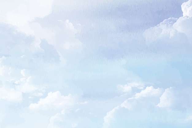 Watercolor sugar cotton clouds background