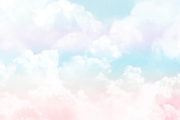 Free Vector watercolor sugar cotton clouds background