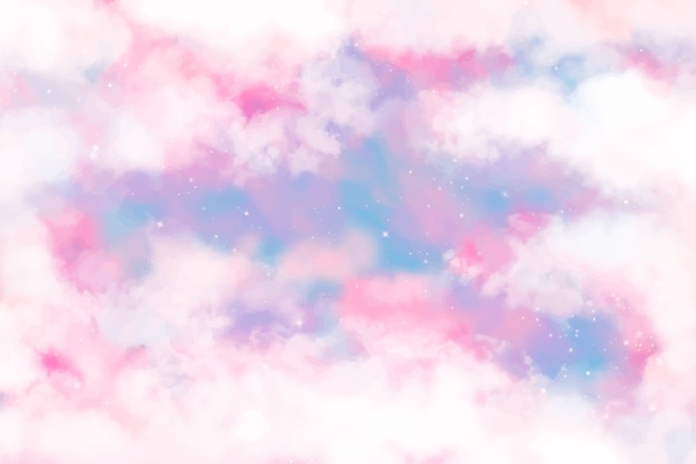 Free vector watercolor sugar cotton clouds background