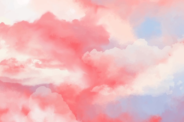 Free vector watercolor sugar cotton clouds background