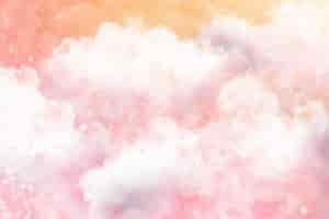 Free vector watercolor sugar cotton clouds background