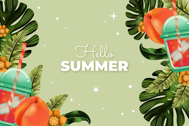 Watercolor summer background