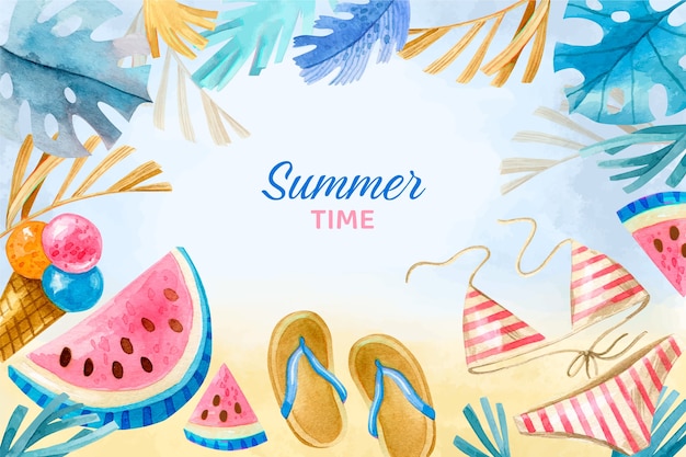 Watercolor summer background