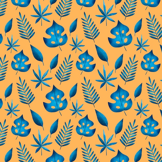 Watercolor summer duotone pattern design