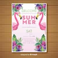 Free vector watercolor summer party poster template