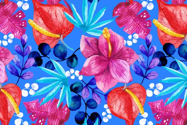 Watercolor summer pattern design