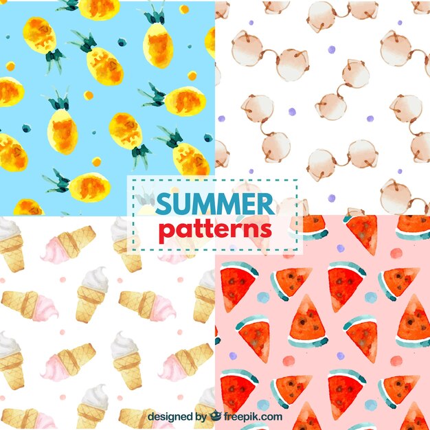 Watercolor summer patterns