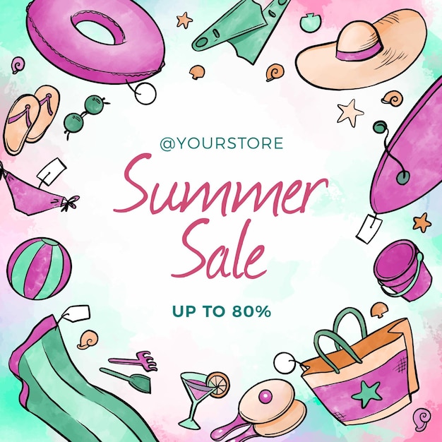 Watercolor summer sale