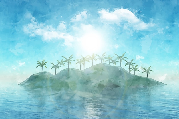 Free Vector watercolor summer tropical background