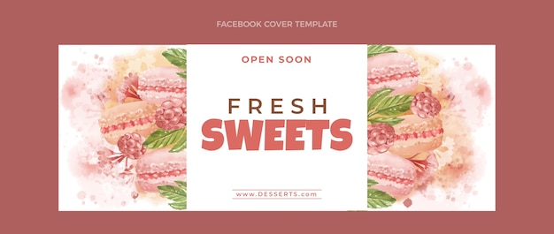 Watercolor sweets facebook cover