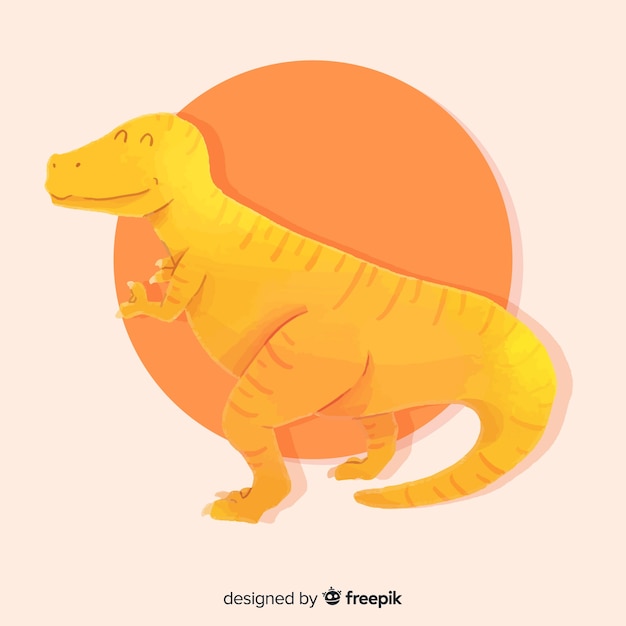 Free Vector watercolor t-rex dinosaur background