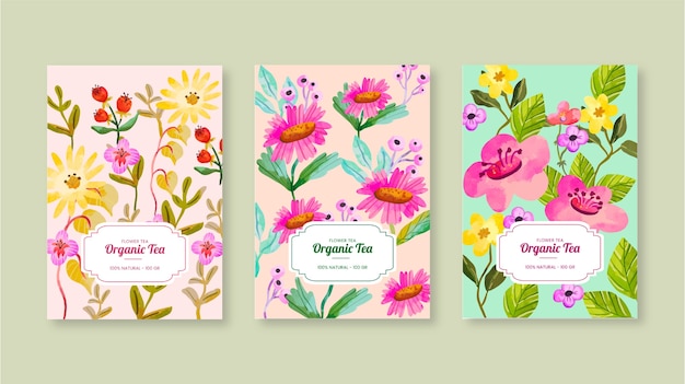 Watercolor tea label template