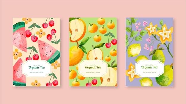 Watercolor tea label template