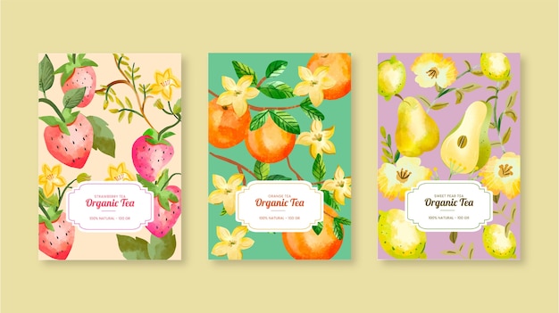 Watercolor tea label template