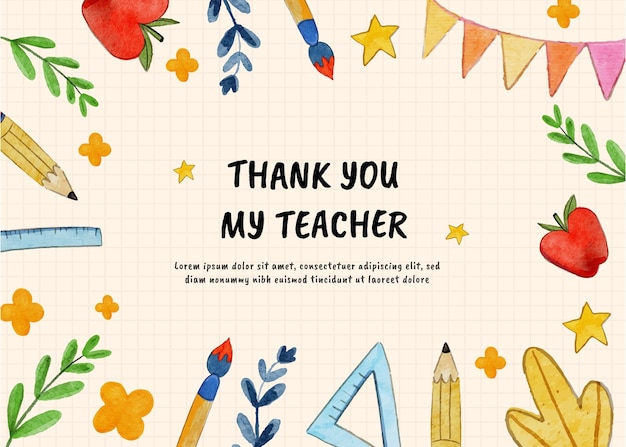 Free Vector watercolor teachers' day background