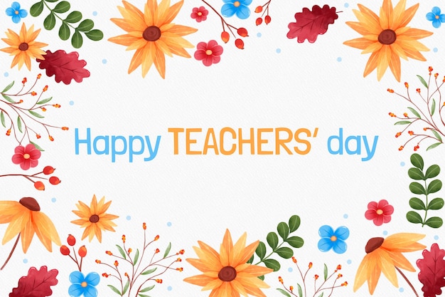 Free vector watercolor teachers' day background