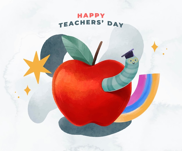 Free Vector watercolor teachers' day background