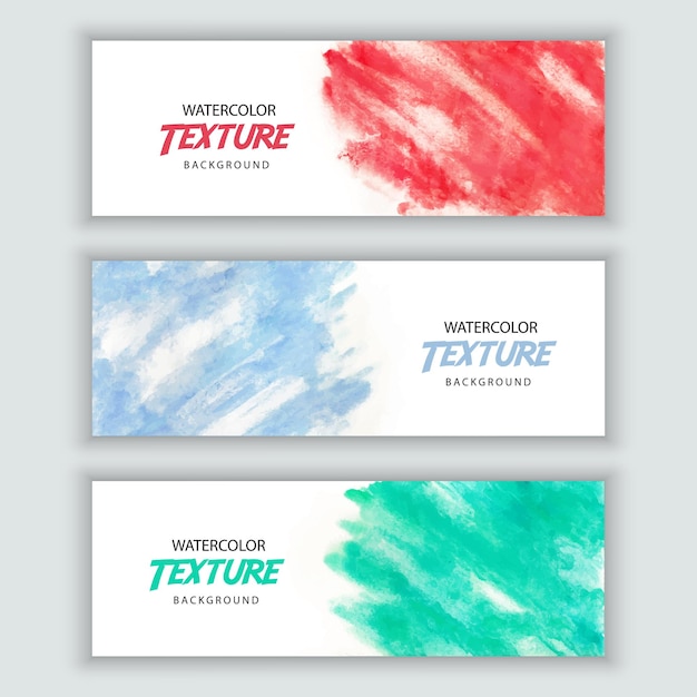 Free Vector watercolor texture banner set