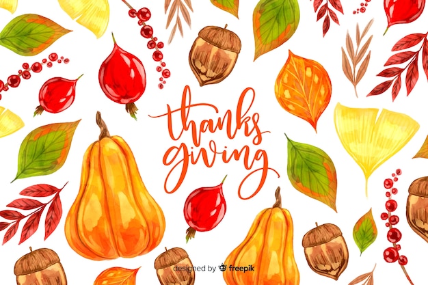 Free Vector watercolor thanksgiving background