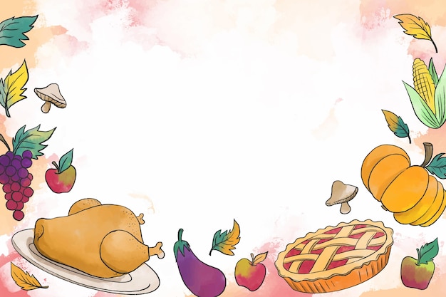 Watercolor thanksgiving background