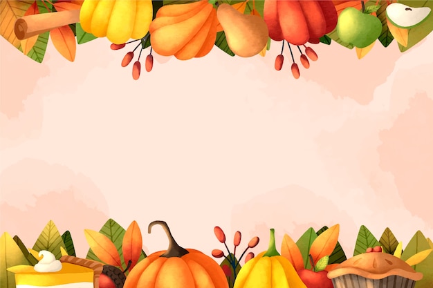 Watercolor thanksgiving background