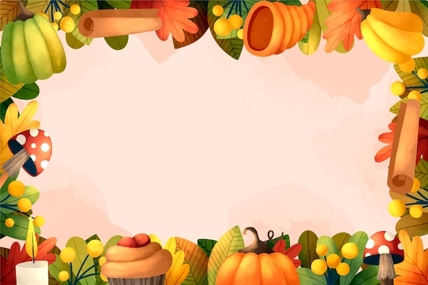 Free Vector watercolor thanksgiving background