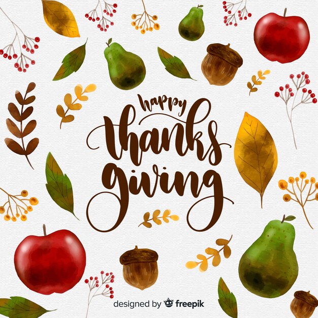 Watercolor thanksgiving day background