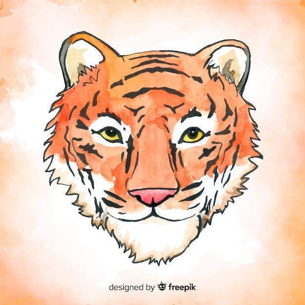 Free vector watercolor tiger background