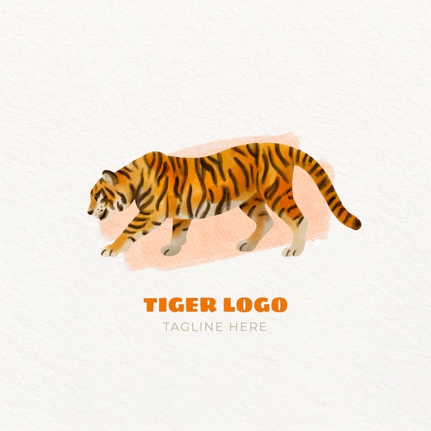 Free Vector watercolor tiger logo design