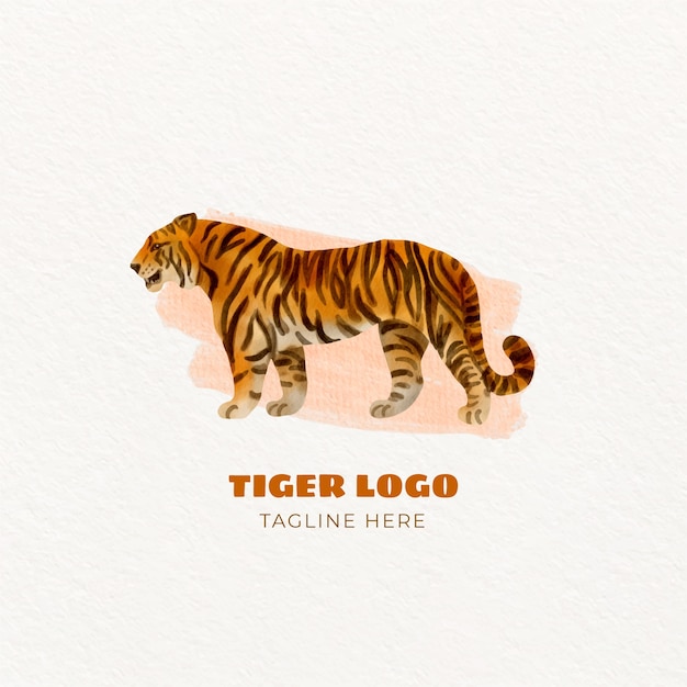 Free Vector watercolor tiger logo design